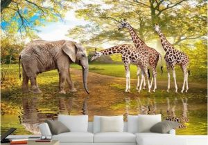 Wildlife Murals for Walls Custom 3d Wall Paper Animal World forest Elephant Giraffe