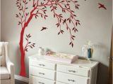 Willow Tree Mural Nursery Willow Tree Wall Decal Birds Wall Tree Sticker Mural Art