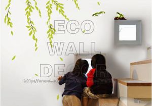 Willow Tree Mural Peel and Stick Removable Vinyl Wall Sticker Mural Decal Art Green