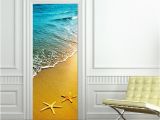 Window Cling Murals 3d Wall Sticker Starfish and Beach Door Stickers Decal Art Decor