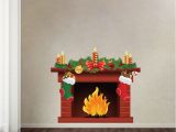 Window Cling Murals Christmas Fireplace Wall Decal Mural Living Room Wall Decal Murals