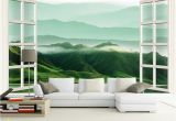 Window Murals for Home Customized Retail 3d Windows Landscapes Walls Rolling Hill Murals In