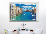 Window Murals for Home Fashion Venice Italy 3d Window View Wall Stickers Mural