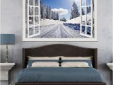 Window Wall Murals Uk 3d Window Wall Stickers Home Decor forest Tree Snow Winter Landscape Wallpaper Murals Vinyl Wall Art Decal Wall Stickers Decoration Wall Stickers