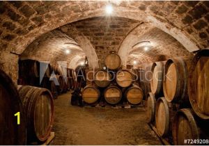 Wine Cellar Wall Mural Barrels In A Hungarian Wine Cellar Wall Mural