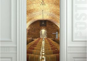 Wine Cellar Wall Mural Wall Door Sticker Wine Cellar Rows Of Barrels Mural by