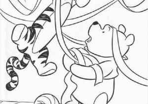 Winnie the Pooh and Eeyore Coloring Pages Winnie the Pooh and Tiger Christmas Coloring Page