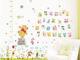 Winnie the Pooh Wall Mural Stickers Winnie the Pooh 26 Letters Home Decor Height Measure Wall Stickers Diy Alphabet Mural for Kids Rooms Bedroom School Decal