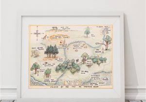 Winnie the Pooh Wall Murals 100 Acre Wood Map Sign Classic Winnie the Pooh Nursery