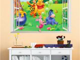Winnie the Pooh Wall Murals Cartoon Winnie Pooh Fenster Wandaufkleber Für Kinderzimmer