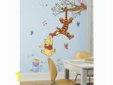 Winnie the Pooh Wall Murals Winnie the Pooh Swinging for Honey Peel and Stick Giant Wall Decals