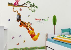 Winnie the Pooh Wallpaper Murals Animal Cartoon Winnie the Pooh Tree Wall Stickers for Kids Baby