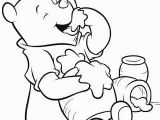 Winnie the Pooh with Honey Coloring Pages Snow Cartoon Cliparts