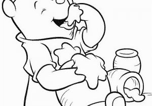 Winnie the Pooh with Honey Coloring Pages Snow Cartoon Cliparts