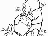 Winnie the Pooh with Honey Coloring Pages Winnie the Pooh Getting Delicious Honey Coloring Page