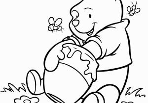 Winnie the Pooh with Honey Coloring Pages Winnie the Pooh Getting Delicious Honey Coloring Page