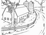 Winter Cabin Coloring Pages Farm Scenes Coloring Page