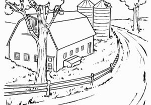 Winter Cabin Coloring Pages Farm Scenes Coloring Page
