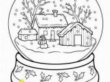 Winter Cabin Coloring Pages Printable Christmas Snow Globe Coloring Pages for Kids