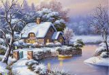 Winter Scene Wall Murals Winter Countryside — Snow Landscape Paint by Numbers