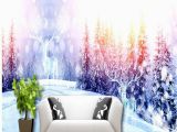 Winter Trees Wall Mural Us $16 25 Off Wallpaper 3d Winter Snowy Mountain Pine Elk Mysterious White World Living Room Hotel Background Wallpaper Murals W Tapety Od