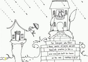 Wise and Foolish Builders Coloring Page Wise and Foolish Builders” Coloring Page Matthew 7 24
