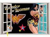 Wonder Woman Wall Mural Amazon Wonder Woman 3d Window View Decal Wall Sticker