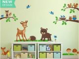 Woodland Animal Wall Mural forest Animals Wall Decal tops Woodland Critters Children