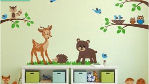 Woodland Animal Wall Mural forest Animals Wall Decal tops Woodland Critters Children