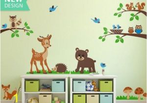 Woodland Animal Wall Mural forest Animals Wall Decal tops Woodland Critters Children