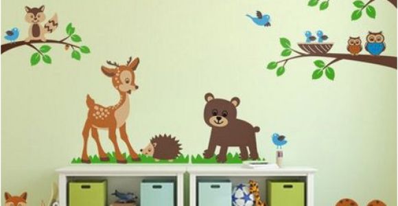 Woodland Animal Wall Mural forest Animals Wall Decal tops Woodland Critters Children