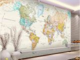 World atlas Wall Mural Custom 3d Room Wallpaper Mural Colorful World Map 3d Picture Mural Modern Art Creative Living Room Hotel Study Backdrop Wallpaper Free High