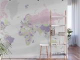 World atlas Wall Mural Pastels World Map Highly Detailed Adventure Awaits Wall Mural