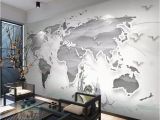 World Map Removable Wall Mural 3d Simple Metallic World Map Wallpaper Removable Self