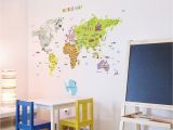 World Map Removable Wall Mural Amazon Big Size World Map Removable Nursery Wall Art