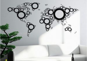 World Map Removable Wall Mural New Style Wall Mural World Map atlas Travel Vacation Vinyl Removable Wall Sticker for Living Room Bedroom Hall Decor La544