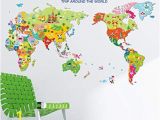 World Map Wall Mural for Nursery Amazon Moonlight Studio Ml Cartoon Map World Wall