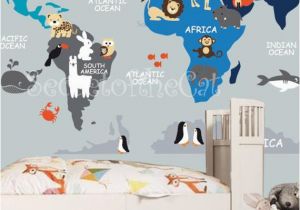 World Map Wall Mural for Nursery World Map Nursery Wall Decal Nursery Decor Wall Decal Nursery Map Decal Child Wall Decal Map Wall Decal World Decal World Map