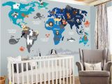 World Map Wall Mural for Nursery World Map Nursery Wall Decal Nursery Decor Wall Decal Nursery Map Decal Child Wall Decal Map Wall Decal World Decal World Map