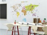 World Map Wall Mural for Nursery World Map Wall Decal Sticker World Map Sticker