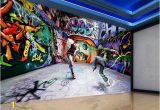 Wwe Mural Dancing Youth Graffiti Mural Backdrop 3d Stereoscopic Wallpaper