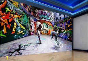 Wwe Mural Dancing Youth Graffiti Mural Backdrop 3d Stereoscopic Wallpaper