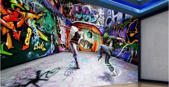 Wwe Mural Dancing Youth Graffiti Mural Backdrop 3d Stereoscopic Wallpaper