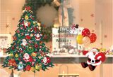 Xmas Wall Murals Shop Window Glass Christmas Tree Santa Claus Wall Sticker Home Decorations Christmas Diy Home Decor Art Wallpaper