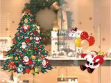 Xmas Wall Murals Shop Window Glass Christmas Tree Santa Claus Wall Sticker Home Decorations Christmas Diy Home Decor Art Wallpaper