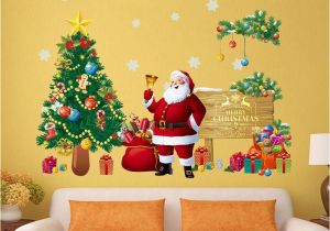 Xmas Wall Murals Us $2 75 Off Christmas Tree Wall Stickers Santa Claus Gifts Sitting Room Bedroom Decoration Mural Art Decals In Wall Stickers From Home & Garden