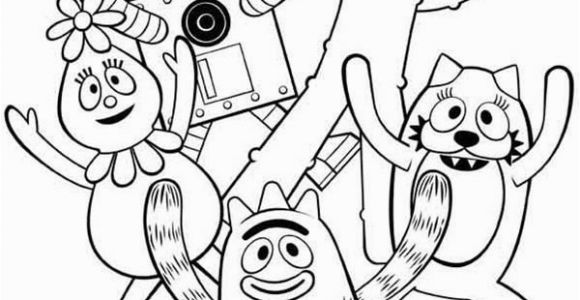 Yo Gabba Gabba Coloring Pages Yo Gabba Gabba Show for Kids Coloring Page Coloring Sun Di