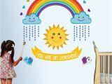 You are My Sunshine Wall Mural Stickerskart Red and Yellow Nursery School You are My