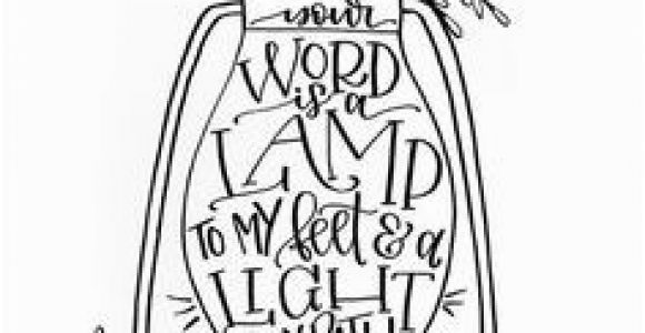 Your Word is A Lamp Unto My Feet Coloring Page Bible Verse Calligraphy