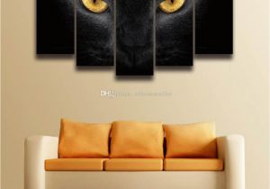 Zebra Print Wall Murals 2019 5 Panel Canvas Wall Art Picture Cat Eyes Animal Painting